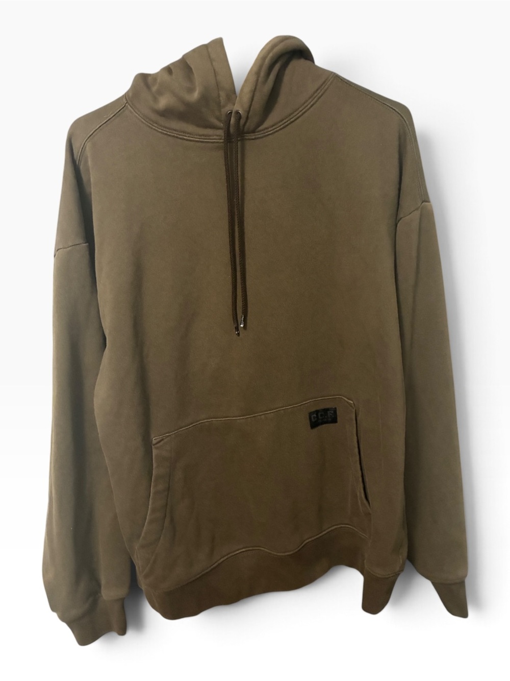 C.C. Filson Hoodie Men's Medium Olive Brown Oversized Pullover Sweatshirt EUC